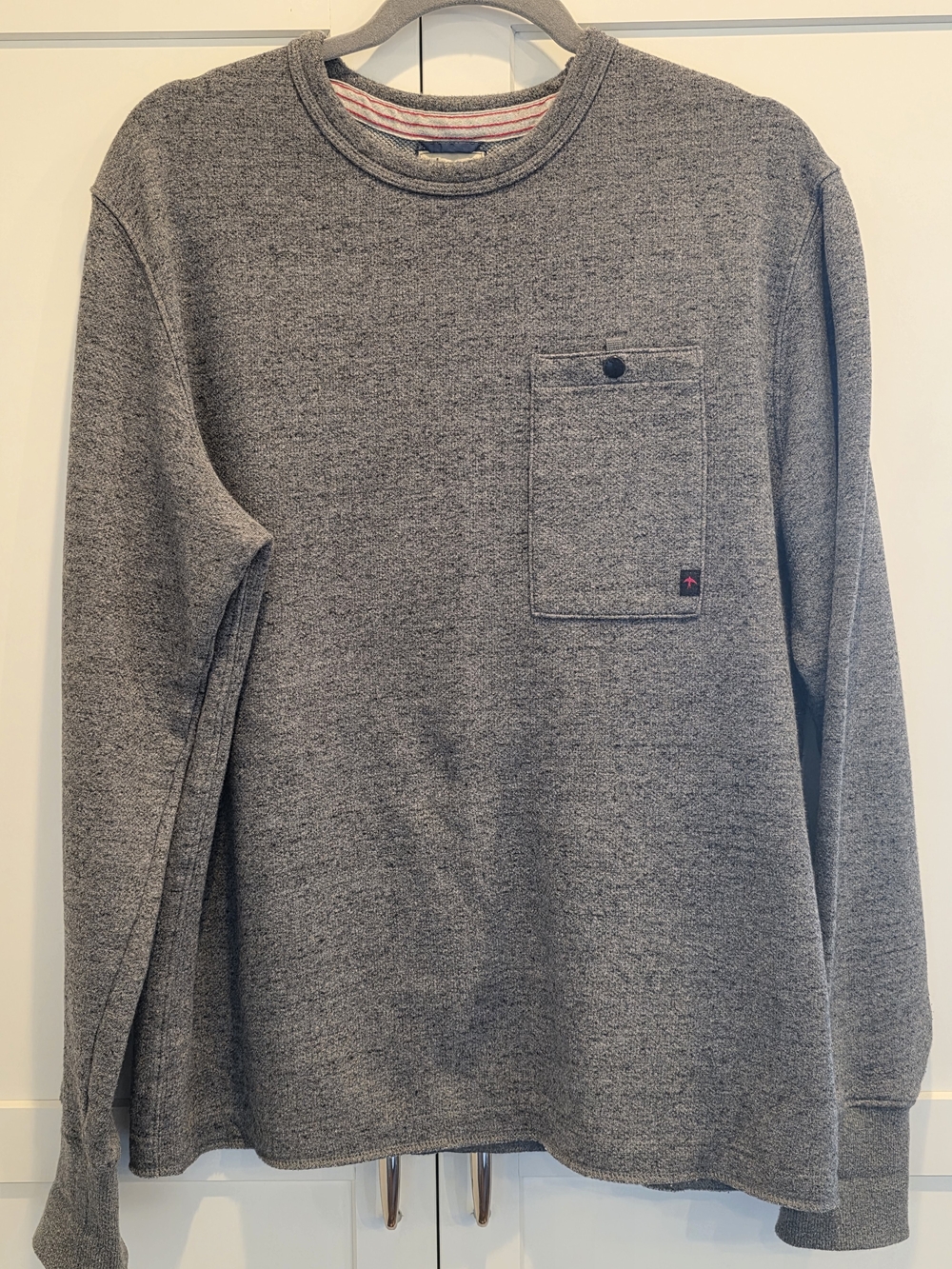 Men's Grey Crewneck Pocket Sweater - Classic Everyday Knit